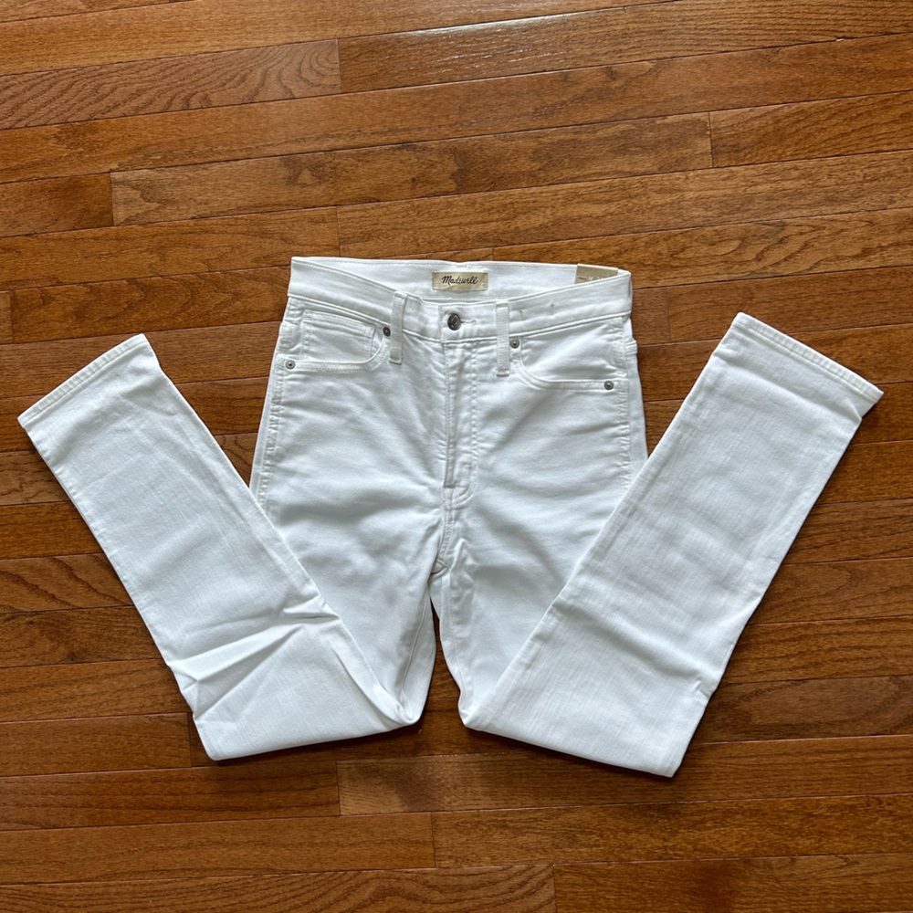 Madewell Stovepipe White Jeans